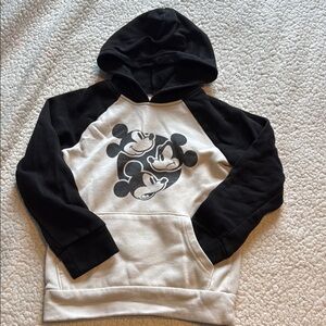 Kids Black and White Mickey Mouse Hoodie